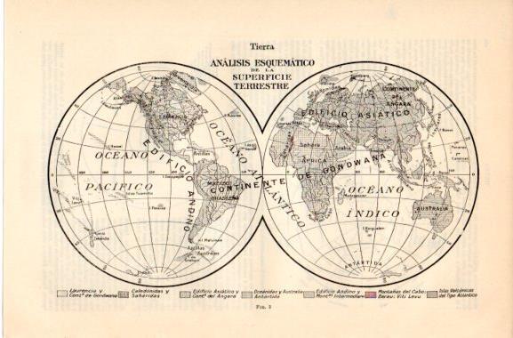 LAMINA V42620: Analisis esquematico de la superficie terrestre mapa