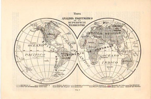 LAMINA V42620: Analisis esquematico de la superficie terrestre mapa
