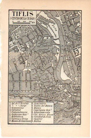 LAMINA V42625: Plano de Tiflis centro de la ciudad