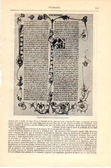 LAMINA V42667: Pagina de la Biblia de Gutenberg