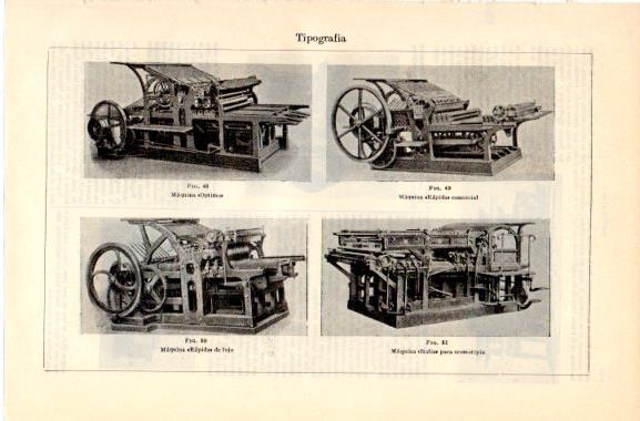 LAMINA V42676: Maquinas para tipografia