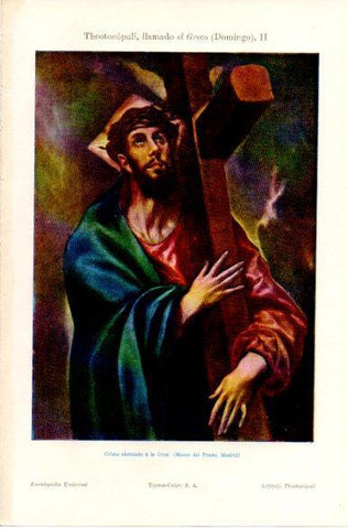 LAMINA V42562: Cristo abrazado a la Cruz por Theotocopuli