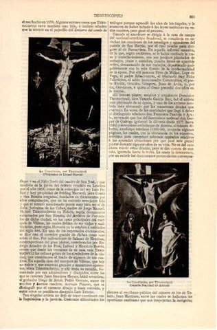 LAMINA V42558: La Crucifixion por Theotocopuli