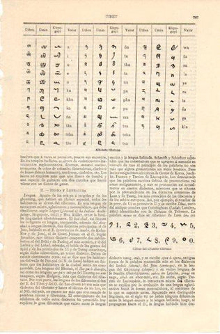LAMINA V42594: Alfabeto tibetano