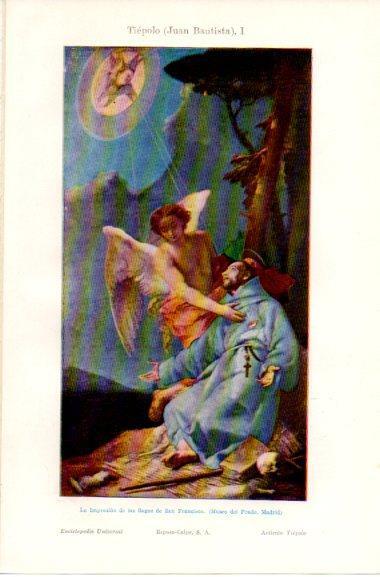 LAMINA V42602: La Impresión de las llagas de San Francisco por Tiepolo