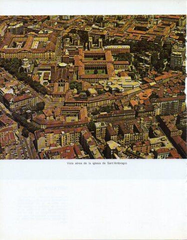 LAMINA V43223: Milan. Iglesia de Sant'Ambrogio vista aerea