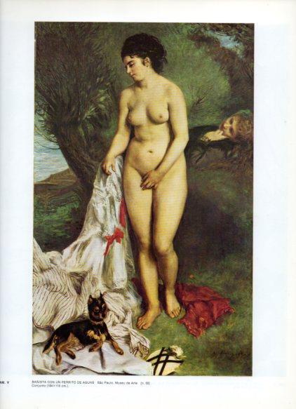 LAMINA V43226: Bañista con un perrito de aguas por Renoir