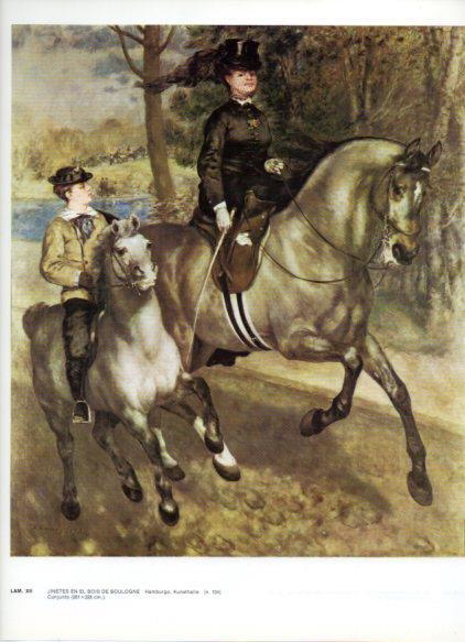 LAMINA V43229: Jinetes en el Bois de Boulogne por Renoir
