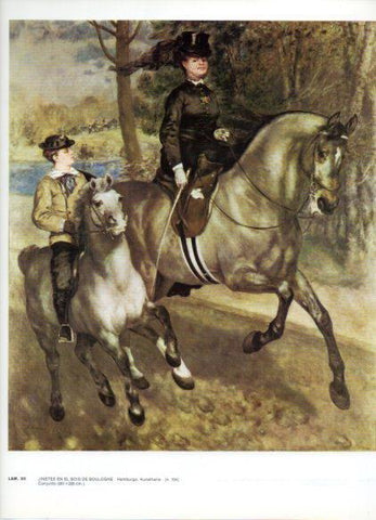 LAMINA V43229: Jinetes en el Bois de Boulogne por Renoir