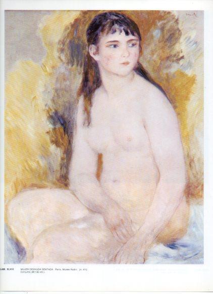 LAMINA V43247: Mujer desnuda sentada por Renoir