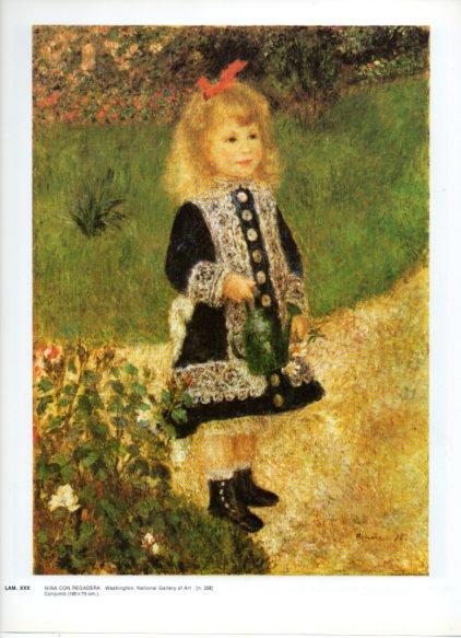 LAMINA V43238: Niña con regadera por Renoir