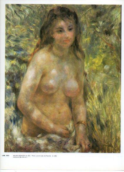 LAMINA V43236: Mujer desnuda al sol por Renoir