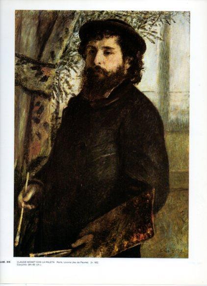 LAMINA V43233: Claude Monet con la paleta por Renoir
