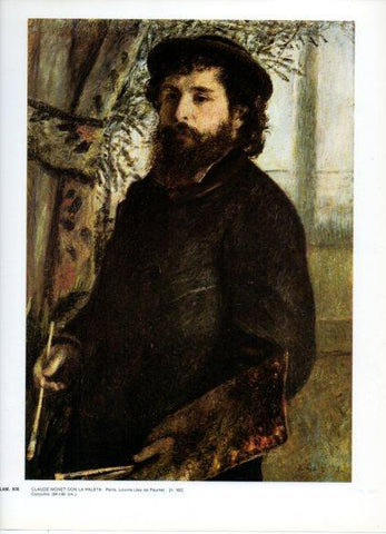 LAMINA V43233: Claude Monet con la paleta por Renoir