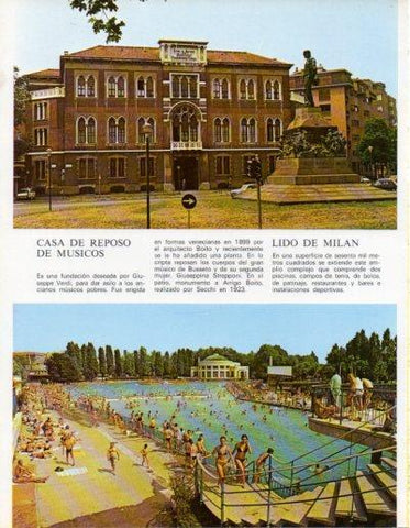 LAMINA V43190: Milan. Casa de Reposo de Musicos y Lido de Milan
