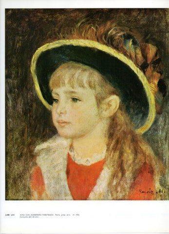 LAMINA V43252: Niña con sombrero ribeteado por Renoir