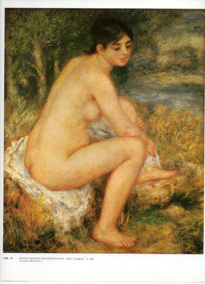 LAMINA V43253: Bañista sentada secandose un pie por Renoir