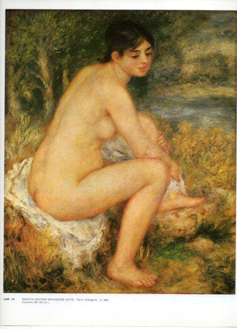 LAMINA V43253: Bañista sentada secandose un pie por Renoir