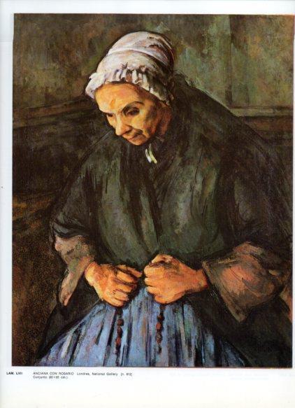 LAMINA V43316: Anciana con rosario por Cezanne