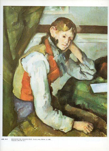 LAMINA V43312: Muchacho del chaleco rojo por Cezanne