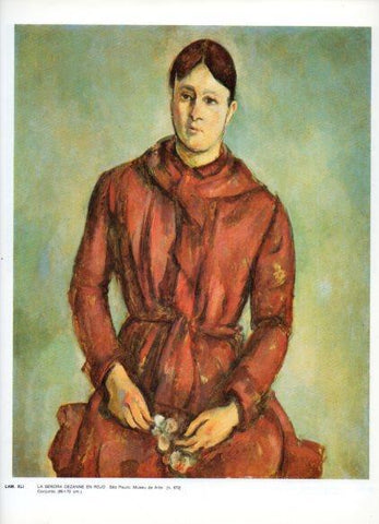 LAMINA V43308: La señora Cezanne en rojo por Cezanne