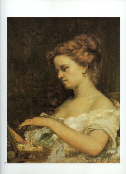 LAMINA V43332: Mujer con joyero por Courbet