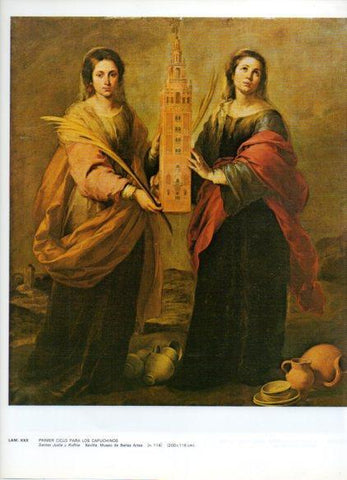 LAMINA V43270: Santas Justa y Rufina por Murillo