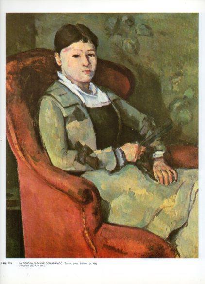 LAMINA V43294: La señora Cezanne con abanico por Cezanne