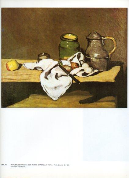LAMINA V43290: Naturaleza muerta con tarro cafetera y fruta por Cezanne