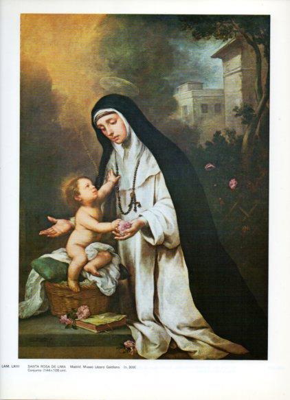 LAMINA V43287: Santa Rosa de Lima por Murillo