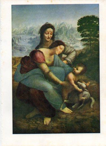 LAMINA V43034: La Virgen el Niño Jesus y Santa Ana por Da Vinci