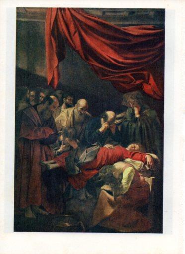 LAMINA V43052: La muerte de la Virgen por Caravaggio