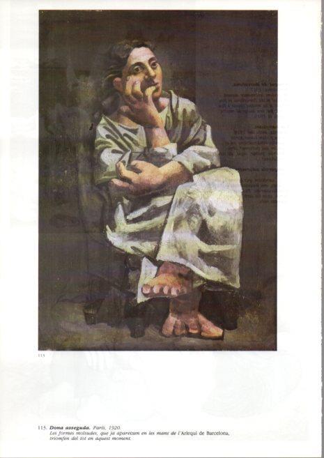 LAMINA V43116: Picasso. Dona asseguda