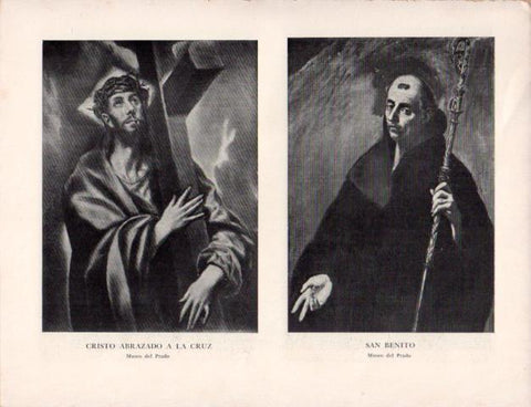 LAMINA V43142: El Greco. Cristo abrazado a la cruz y San Benito