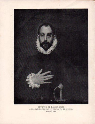 LAMINA V43138: El Greco. El caballero en la mano en el pecho