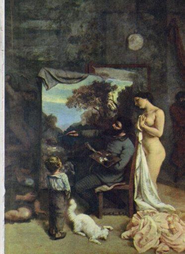 LAMINA V43078: El estudio del pintor por G. Courbet