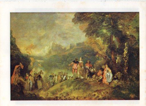 LAMINA V43067: Embarque para la isla de Citerea por A. Watteau