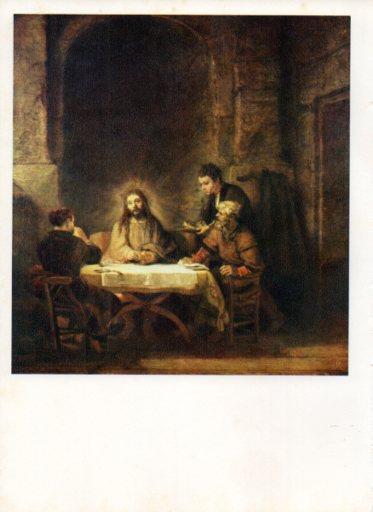 LAMINA V43063: Los peregrinos por Rembrandt