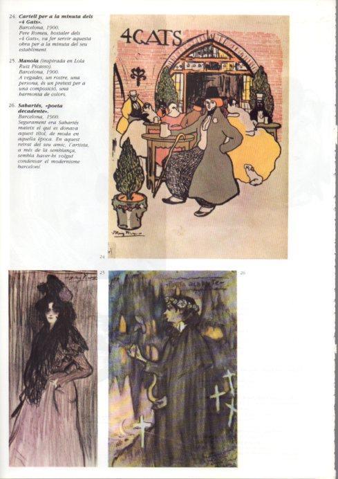 LAMINA V43084: Picasso. Cartell dels 4 Gats, Manola i Sabartes poeta decadent