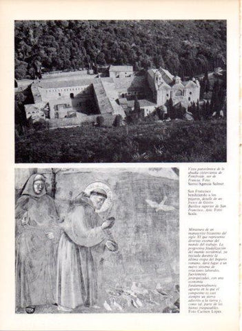 LAMINA V43532: Abadia de Fontfroide, Francia vista panoramica