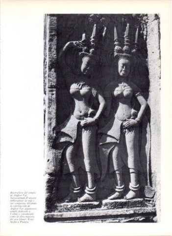 LAMINA V43522: Templo de Angkor Vat bajorrelieve Suryavarman