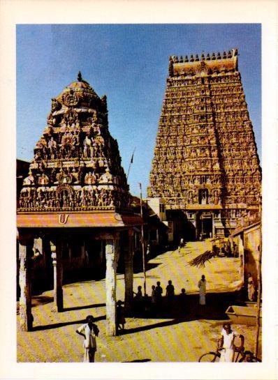 LAMINA V43518: Templo Kumbakonam vista parcial, India