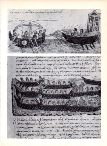 LAMINA V43493: Batalla naval entre bizantinos y rusos miniatura