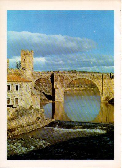 LAMINA V43552: Puente de Alcantara en Toledo vista parcial