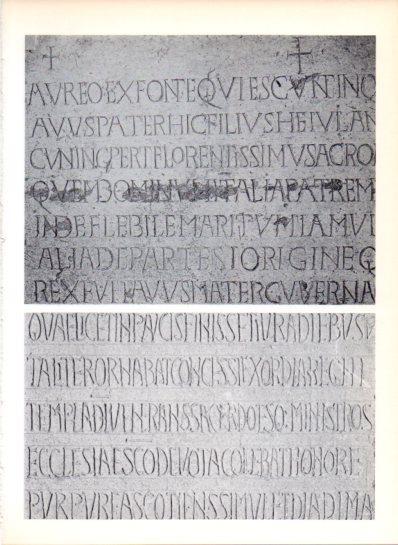LAMINA V43591: Inscripcion funerario del rey lombardo Cunincperto