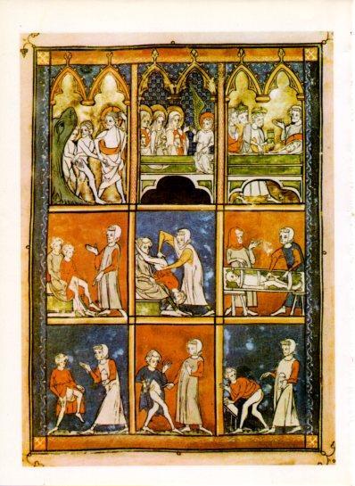 LAMINA V43593: Escenas medicas y quirurgicas del Livre de Chirurgie de Rolando de Parma
