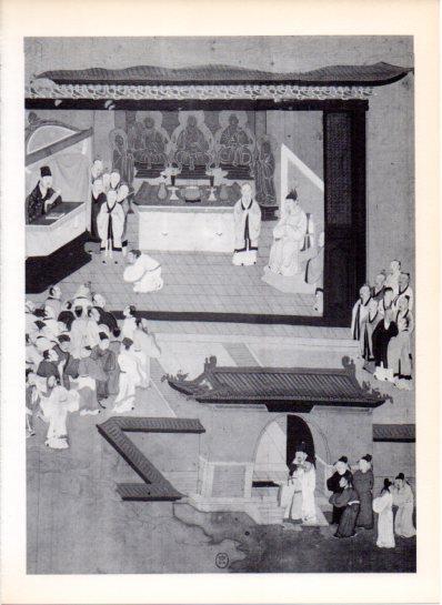 LAMINA V43604: Escena de la corte de Hiuan-tsong, pintura eopoca T'ang