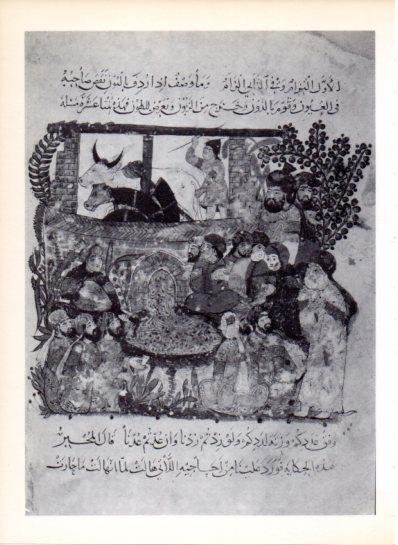 LAMINA V43556: Asamblea literaria en jardin arabe manuscrito siglo XIII