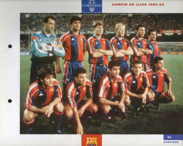 LAMINA V43390: F.C. Barcelona Campio de Lliga 1991 - 1993. El Gran album del Barça