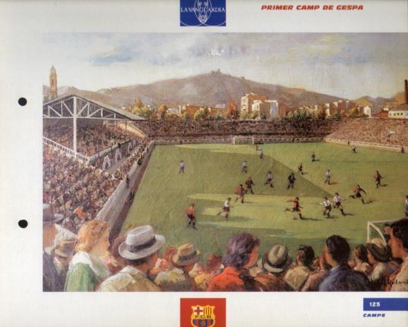 LAMINA V43395: F.C. Barcelona primer camp de gespa per Vidal Roland. El Gran album del Barça